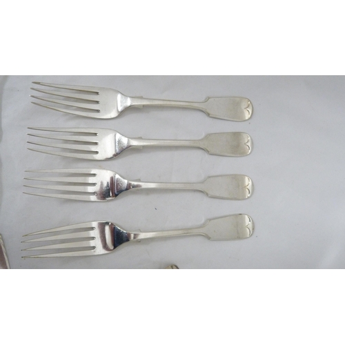 270 - Miscellaneous EP table cutlery, some monogrammed to the stem.