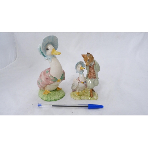 274 - Beswick Beatrix Potter figure 'Jemima Puddleduck' and a Royal Albert Beatrix Potter group, 'Jemima P... 