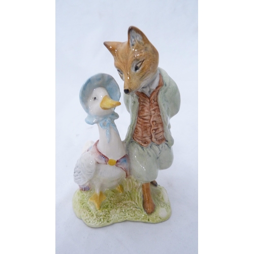 274 - Beswick Beatrix Potter figure 'Jemima Puddleduck' and a Royal Albert Beatrix Potter group, 'Jemima P... 