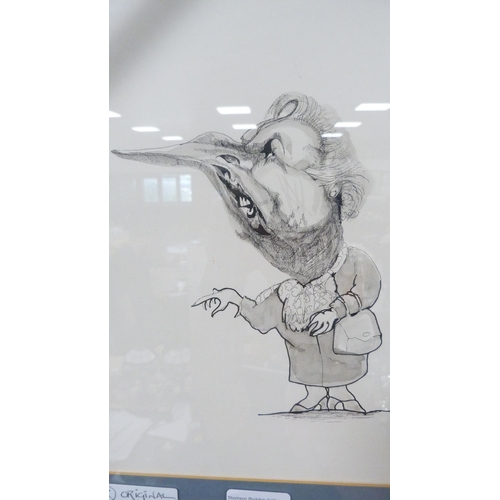 28 - After Peter Howson OBE (Scottish)Age of ApathyPrint, framed and glazed;PashSatirical ink drawing of ... 