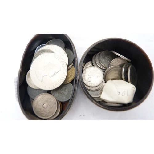 280 - World coinage to include silver examples, commemorative coins, miscellaneous dress studs in simulate... 