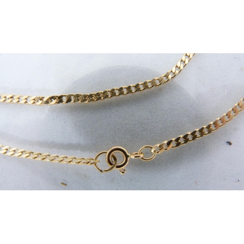 305 - 9ct gold chain (5.6g), and a pair of yellow metal earrings.