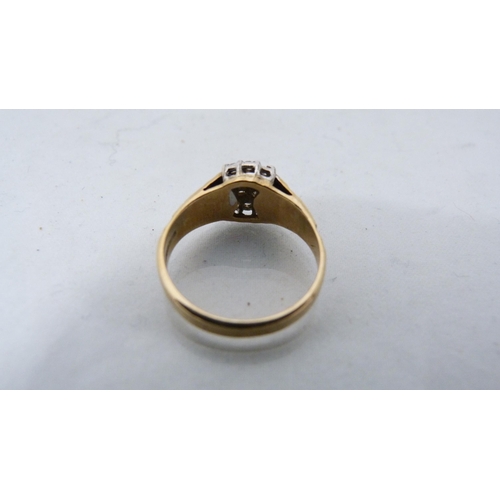 310 - Lady's gold and diamond-set ring, stamped indistinctly, 2.5g gross.