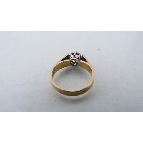 317 - 9ct gold lady's diamond-set cluster ring, 2.7g gross.