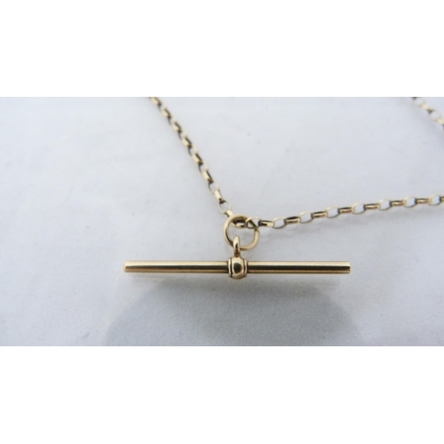 324 - 9ct gold lady's cross pendant on chain (approximately 3.2g), and an unmarked T-bar, possibly gold.&n... 