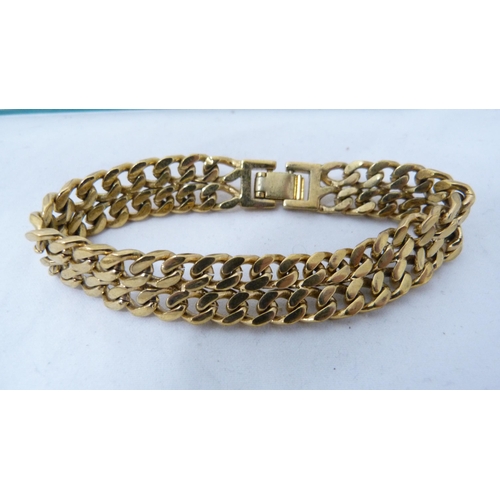 340 - Yellow metal bracelet, stamped 9k to the clasp only, also another yellow metal bracelet, 9ct gold wa... 