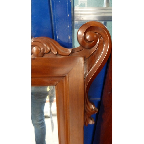 352 - Reproduction Victorian-style overmantel mirror.