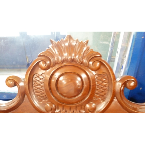 352 - Reproduction Victorian-style overmantel mirror.