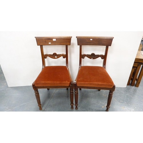 363 - Pair of 19th century mahogany dining chairs and an Edwardian inlaid mahogany elbow chair.  (3)