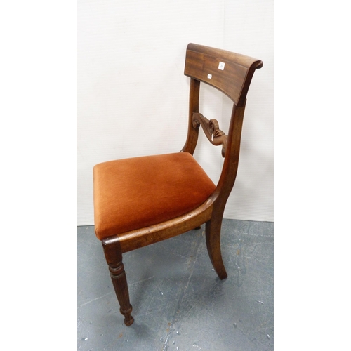 363 - Pair of 19th century mahogany dining chairs and an Edwardian inlaid mahogany elbow chair.  (3)