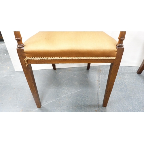 363 - Pair of 19th century mahogany dining chairs and an Edwardian inlaid mahogany elbow chair.  (3)