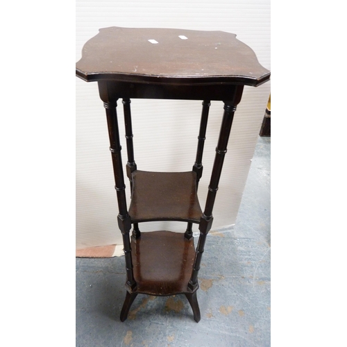 366 - Regency-style mahogany breakfront sideboard, plant stand and a coffee table.  (3)