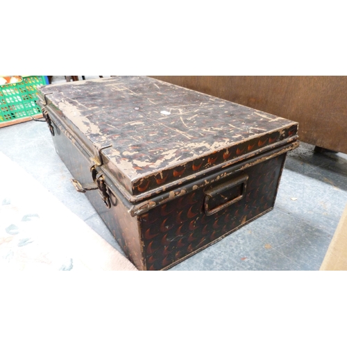 375 - Toleware trunk, manufactured by Jones Bros of Wolverhampton.