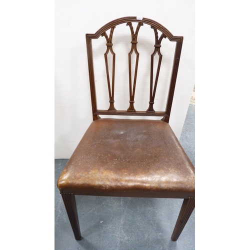 387 - Hepplewhite-style mahogany dining chair, Victorian walnut dining chair and a French-style walnut din... 