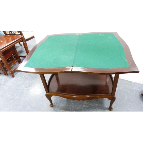 389 - Mahogany fold-over card table.