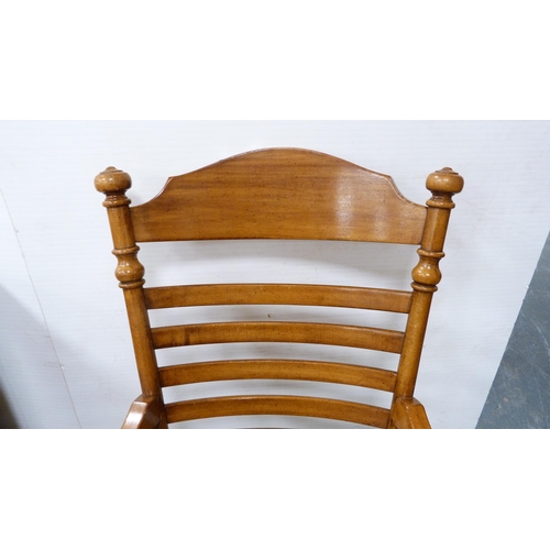 399 - Victorian-style walnut kneehole desk and a similar swivel ladder-back desk chair.  (2)