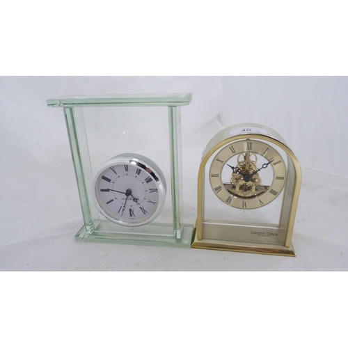 40 - Four modern mantel clocks to include two examples by the London Clock Company.  (4)