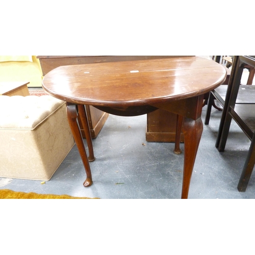 410 - Mahogany drop-leaf table on pad feet.