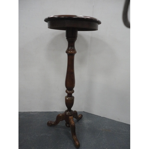 414 - Reproduction plant stand and three wine tables, to include two mahogany examples.  (4)