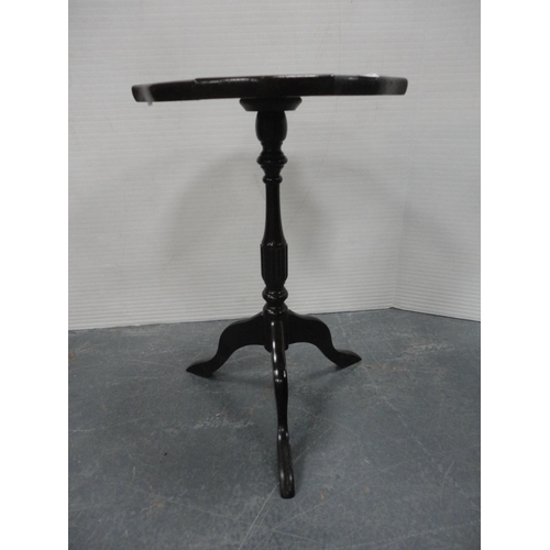 414 - Reproduction plant stand and three wine tables, to include two mahogany examples.  (4)