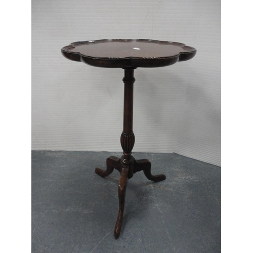 414 - Reproduction plant stand and three wine tables, to include two mahogany examples.  (4)