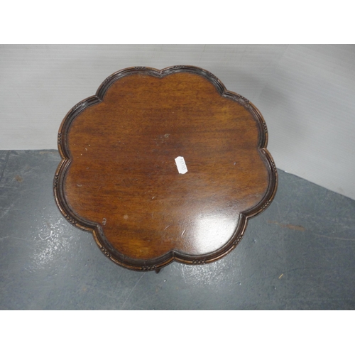 414 - Reproduction plant stand and three wine tables, to include two mahogany examples.  (4)