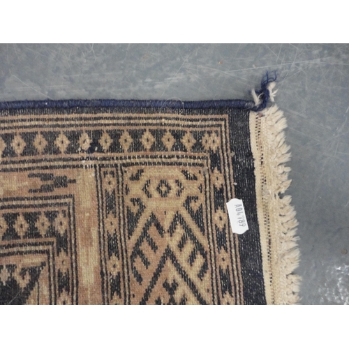 419 - Turkish-style Bokhara rug on blue ground and a smaller example.  (2)