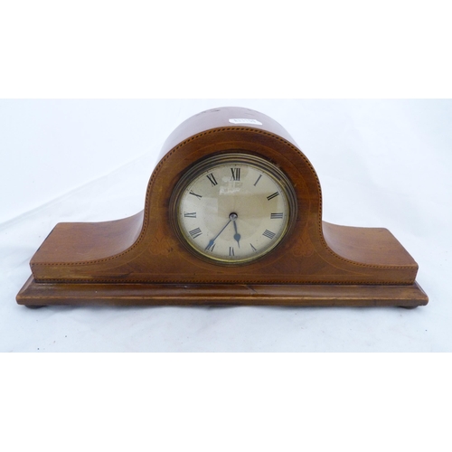 42 - Victorian rosewood and mother of pearl inlaid portable box, and an inlaid mantel clock.  (2)