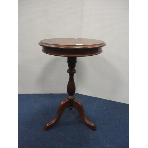 426 - Reproduction tripod table, two-tier occasional table and a nest of two tables.