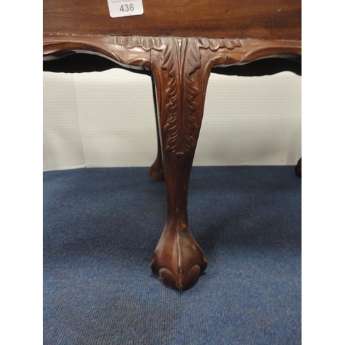 436 - Reproduction mahogany Chippendale-style stool.