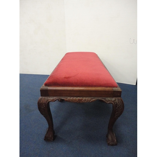 436 - Reproduction mahogany Chippendale-style stool.