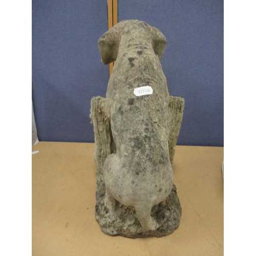 442 - Stone garden figure in the form of a puppy and a similar composition figure.  (2)