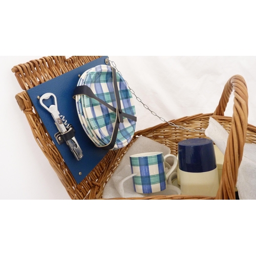 45 - Wicker picnic basket and contents by Antler.