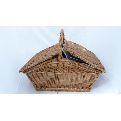 45 - Wicker picnic basket and contents by Antler.