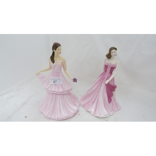 47 - Six Royal Doulton figures to include 'Donna', 'Amelia', 'Michelle', 'Annie' and 'Rebecca'.