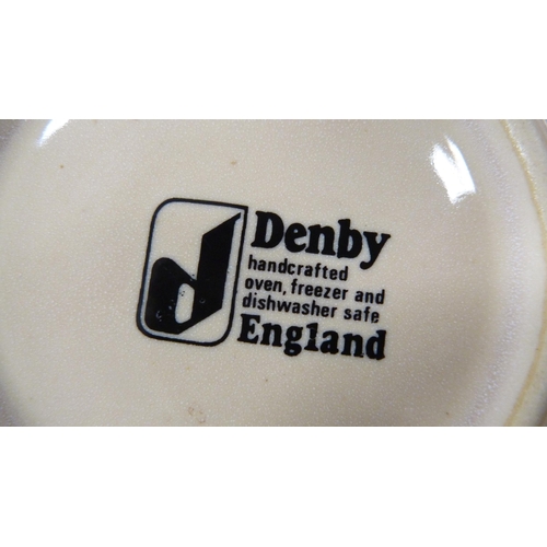 48 - Small group of Denby 'Memories' pattern casserole dishes and covers, butter dish and cover, two stor... 