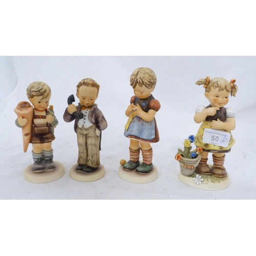 50 - Group of assorted Goebel Hummel figures and pin dishes.