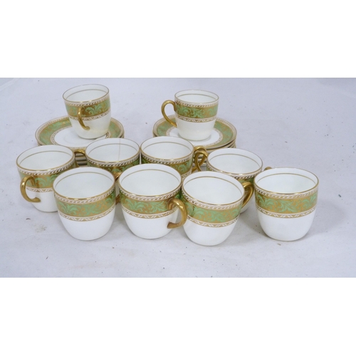 61 - Copeland Spode part coffee set retailed by T Goode & Co., decorated with peacocks, Cauldon part ... 