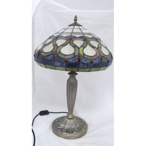 65 - Two Tiffany-style table lamps and shades.