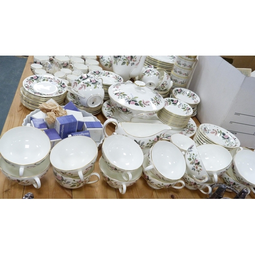 67 - Large collection of Wedgwood 'Hathaway Rose' pattern dinner, tea and coffee wares to include ramekin... 