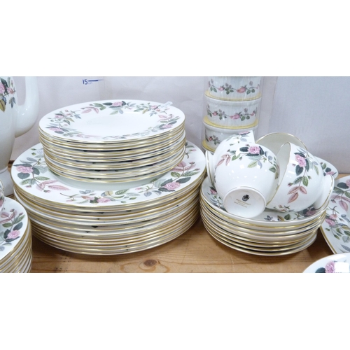 67 - Large collection of Wedgwood 'Hathaway Rose' pattern dinner, tea and coffee wares to include ramekin... 