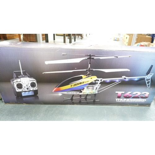 81 - JX T623 Thunderbird three-channel digital helicopter, boxed, with remote control.