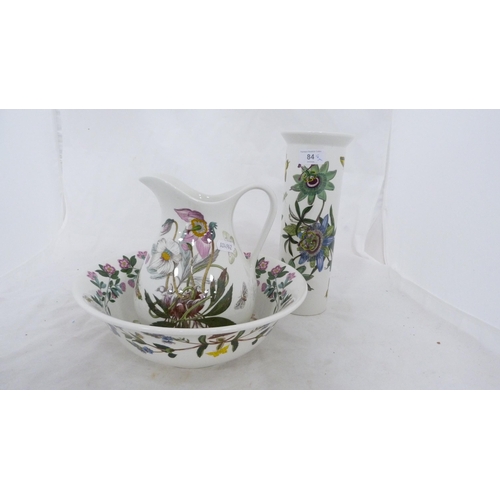 84 - Collection of Portmeirion 'Botanic Garden' tablewares to include mugs, ewer and basin, cylindrical v... 