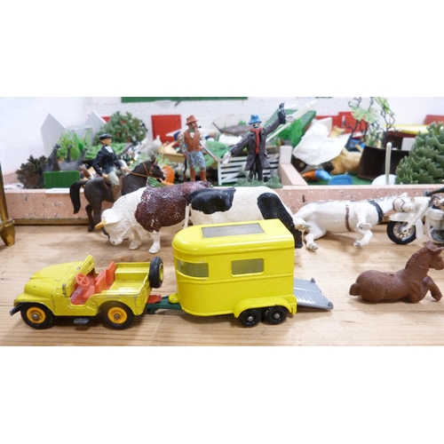 90 - Assorted farmyard toys, animals etc.