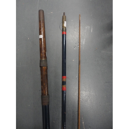 455 - Three-piece fishing rod in canvas carry bag.