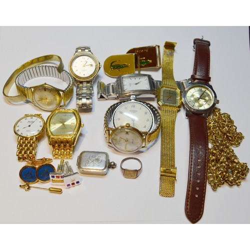 183 - Rotary 9ct gold gent's watch, various other wristwatches and jewellery.