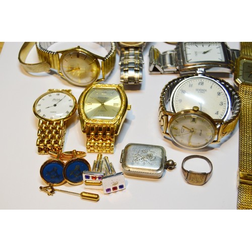 183 - Rotary 9ct gold gent's watch, various other wristwatches and jewellery.