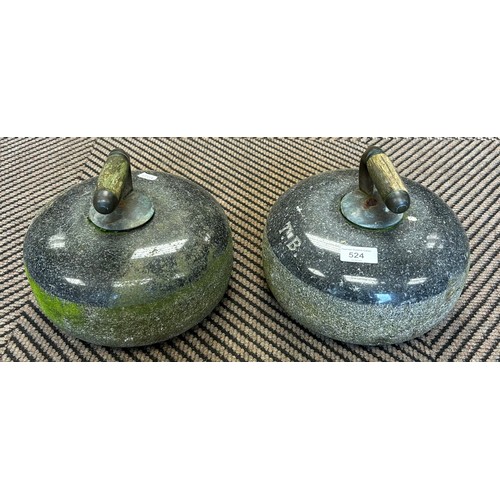 524 - Pair curling stones