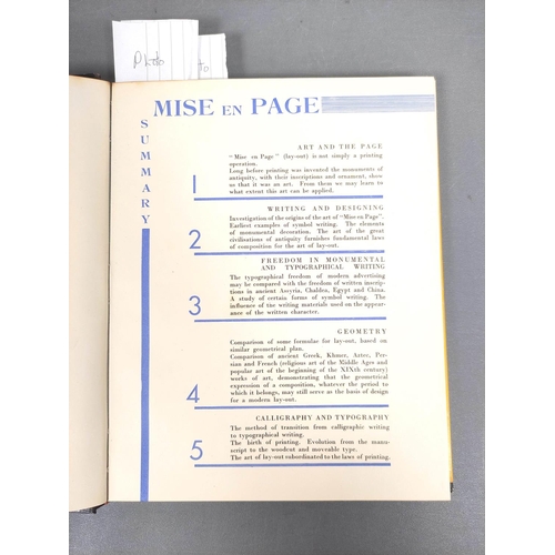 233 - TOLMER A.  Mise on Page, The Theory and Practice of Lay-Out. Magnificent stylish plates &a... 