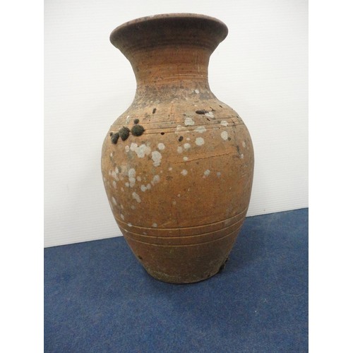 430 - Terracotta garden amphora-style pot on stand.